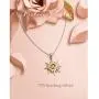 DAOCHONG Sterling Silver Sun Sunburst Pendant Necklace Gift for Women