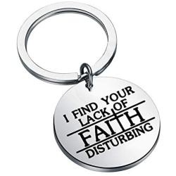UJIMS Movies Quote Gift Faith Keychain I Find Your Lack of Faith Disturbing Keychain Graduation Inspired Gift for Movies Fans Religious Jewelry