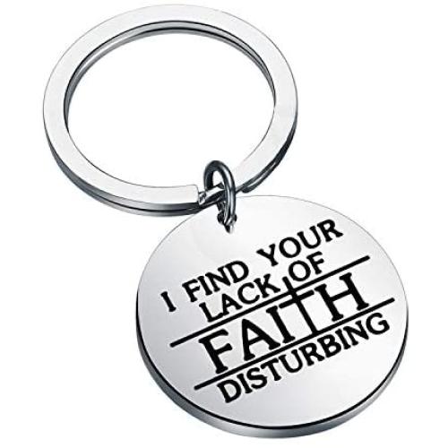UJIMS Movies Quote Gift Faith Keychain I Find Your Lack of Faith Disturbing Keychain Graduation Inspired Gift for Movies Fans Religious Jewelry