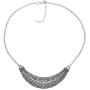 PZ Paz Creations 925 Sterling Silver Floral Lace Design Statement Necklace