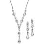 Mariell Silver Platinum Plated Cubic Zirconia Wedding Necklace & Earrings Bridal Jewelry Set for Brides