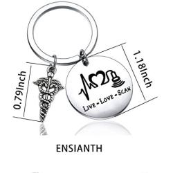 ENSIANTH Sonographer Gift Live Love Scan Keychain Ultrasound Tech Jewelry Radiologist Gift