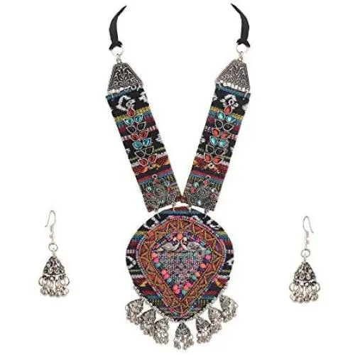 Zephyrr Afghani Turkish Tribal Long Pendant Necklace & Earrings Jewellery Sets for Women(JAN-2310) Zephyrr Afghani Turkish Tribal Long Pendant Necklace & Earrings Jewellery Sets for Women(JAN-2310)
