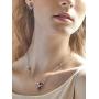 Anthia Jewelry Womens Sterling Silver Multi Gems Filigree Flower Pendant Necklace