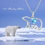 Waysles Polar Bear Necklace Cubic Zirconia Pendant Animal Necklace 925 Sterling Silver Jewelry Mama Polar Bear for Mom Women Mothers Day Necklace Gifts