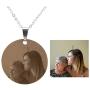 Fanery Sue Personalized Photo Necklace Custom Your Picture Engraved Message Dog Tag Necklace(Round)