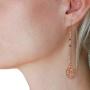 Humble Chic Simulated Druzy Chain Bar Threaders - Boho Glitter Gold-Tone Long Sparkly Needle Drop Earrings for Women - Bohemian Created Geode Stone Pendants