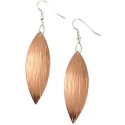 Copper Bark Leaf Drop Earrings - Handmade Copper Earrings - Jewelry Gifts for 7th Wedding Anniversary