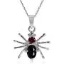Silvershake Petite 925 Sterling Silver Gemstone Spider Pendant with 18 Inch Necklace Silvershake Petite 925 Sterling Silver Gemstone Spider Pendant with 18 Inch Necklace