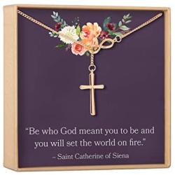 Infinity Cross Necklace: Christian Gift, Baptism, Communion, Faith, Confirmation, Infinity Cross (rose-gold-plated-brass, NA)