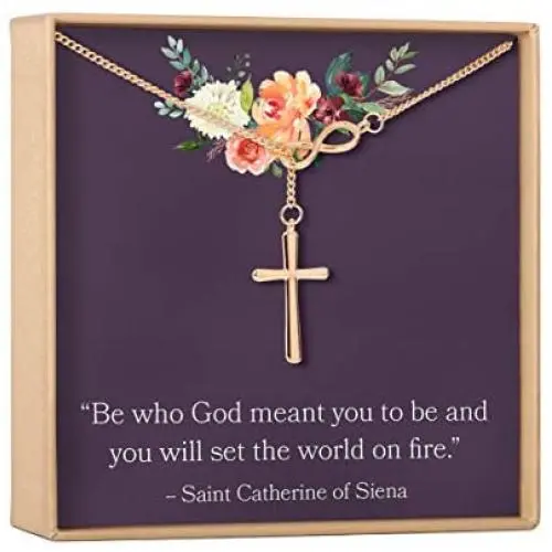 Infinity Cross Necklace: Christian Gift, Baptism, Communion, Faith, Confirmation, Infinity Cross (rose-gold-plated-brass, NA) Infinity Cross Necklace: Christian Gift, Baptism, Communion, Faith, Confirmation, Infinity Cross (rose-gold-plated-brass, NA)