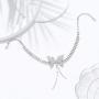Masiter Sparkly Rhinestone Necklace Crystal Butterfly Choker Dainty Tennis Chain Wedding Bridal Bridesmaid Costume Jewelry for Women and Girls