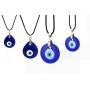 2-4 Pcs Blue Evil Eye Pendant Necklace Good Luck Circle Eye Beaded Protection Amulet Rope Chain Jewelry for Women Girls