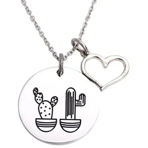 LParkin Cactus Necklace We Stick Together Best Friend Necklace Stainless Steel Sister Necklaces LParkin Cactus Necklace We Stick Together Best Friend Necklace Stainless Steel Sister Necklaces