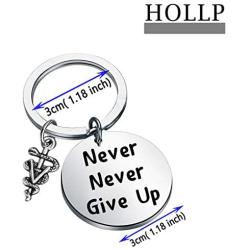 HOLLP Veterinarian Jewelry Veterinary Technician Gifts Never Never Given Up Keychain Vet Tech Jewelry Gift for Veterinarian