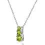 Sterling Silver Genuine or Synthetic Gemstone Round Graduating 3-Stone Pendant Necklace, 16'' + Extender