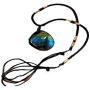 Tebapi Labradorite Pendant Necklace for Women, Natural Semi Precious Pendant with Braided Necklace for Women Men