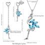 Aurora Tears Flamingo Necklace/Earrings Women 925 Sterling Silver Bird Butterfly Pendant/Dangle Birthstone Gift for Girls Birthday Dating Birth Jewelry