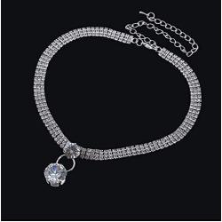 Bohemia Rhinestone Choker Crystal Necklace Pearl Choker Wedding Jewelry Bridal Necklace Diamond Pendant Choker for Women and Girls