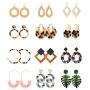Hanpabum Acrylic Earrings Drop Dangle Leaf Earrings Resin Minimalist Bohemian Statement Jewelry Set