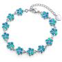 CiNily Adjustable Tennis Bracelet-Oval or Flower Shape White Gold/Sterling Silver Plated Opal Bracelet for Women Girls Gemstone Bracelets