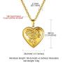 GOLDCHIC JEWELRY Heart Locket Necklace,18K Gold Plated/Platinum Plated/Rose Gold Flower/Tree of Life Memorial Photo Locket Necklace with Picture with 20”+2” Chain,with Gift Box