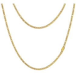 Figaro Chain Men 316 Stainless Steel 3mm/6mm Width Figaro Chains Mens 18 inches-30 inches Necklace Black Gun/18K Gold Plated Hip-Hop Jewelry