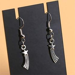 coadipress Star Trails Dangle Drop Earrings for Women Girls Fashion Silver Planted Meteor Shape Earrings Gift Jewelry