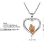 Best Friend Cat Necklace for Women Girls Heart Necklace Fashion Cute Dog Pendant Dainty Necklace Gift for Cat/Dog Lovers for Birthday Valentines Day Gift
