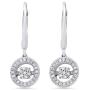 Dancing Diamond''Forever Love'' Dangle Leverback Earrings in 925 Sterling Silver by Parade of Jewels (1/6 ct.tw.)
