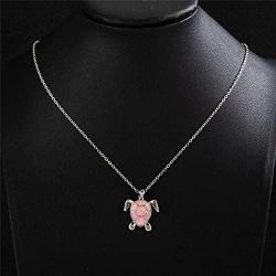 kelistom Sea Turtle Pendant Necklace for Women Men Girls Boys, Silver Plated Link Chain Animal Jewlery