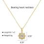 MYLONGINGCHARM Beating Heart Necklace Gifts for Women, Personalized Dancing Cubic Zirconia Pendant Jewelry for Her/Mom/Wife/Girlfriend/Best Friend