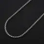 Box Round Rolo Chain 3mm Fine 14k White Gold Necklace Women Men Jewelry Strong Solid Plated Clasp Gift with Lobster Clasp