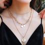 Layered Gold Coin Necklace for Women Boho Penny Design Pendant Circle Choker Sets Jewelry