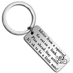 Squirrel Keychain Squirrel Lovers Gift Advice from a Squirrel Key Ring Adventure Jewelry Outdoor Lovers Gifts