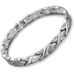 Jecanori Titanium Magnetic Bracelets for Women Arthritis Bracelet 100% Pure Titanium Magnetic Therapy Bracelets for Pain Relief with 3500 Gauss Magnets Adjustable Lightweight Bracelet