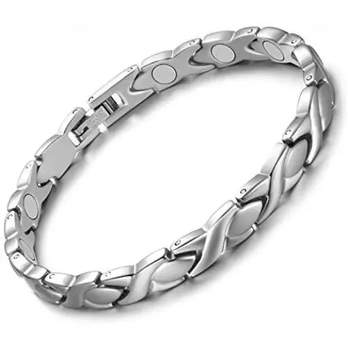 Jecanori Titanium Magnetic Bracelets for Women Arthritis Bracelet 100% Pure Titanium Magnetic Therapy Bracelets for Pain Relief with 3500 Gauss Magnets Adjustable Lightweight Bracelet Jecanori Titanium Magnetic Bracelets for Women Arthritis Bracelet 100% Pure Titanium Magnetic Therapy Bracelets for Pain Relief with 3500 Gauss Magnets Adjustable Lightweight Bracelet