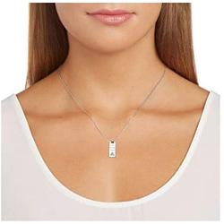 Rhodium-Plated Sterling Silver Diamond''Mo Anam Cara'' 4-prong setting Pendant Necklace with Celtic Knot Detail (1/10 cttw, J Color, I3 Clarity), 18''