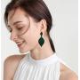 EVER FAITH Womens Bridal Wedding Jewelry Austrian Crystal Rhombus Leaf Drop Pierced Dangle Earrings