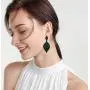 EVER FAITH Womens Bridal Wedding Jewelry Austrian Crystal Rhombus Leaf Drop Pierced Dangle Earrings EVER FAITH Womens Bridal Wedding Jewelry Austrian Crystal Rhombus Leaf Drop Pierced Dangle Earrings