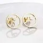 Simple Stainless Steel Round Ocean Wave Stud Earrings for Women Sea Beach Earring Jewelry Simple Stainless Steel Round Ocean Wave Stud Earrings for Women Sea Beach Earring Jewelry