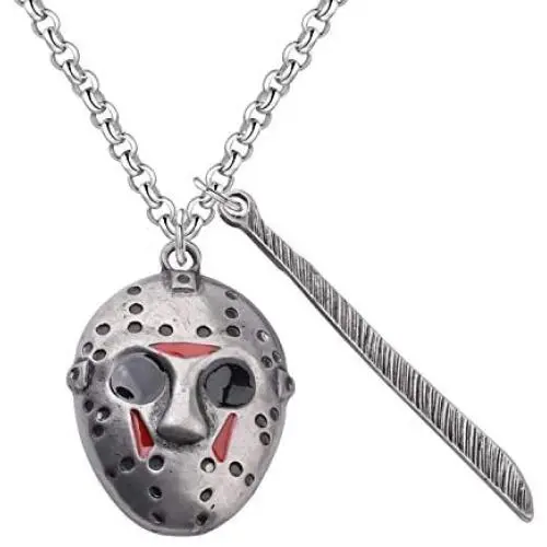 KEYCHIN Jason Voorhees Machete Necklace Movie Fans Gift Thriller 80s Horror Jewellery Halloween Gift KEYCHIN Jason Voorhees Machete Necklace Movie Fans Gift Thriller 80s Horror Jewellery Halloween Gift