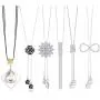 Thunaraz 6Pcs Women Long Rhinestone Sweater Necklace Pearl Crystal Flower Tassel Pendant Long Chain Silver Necklace Jewelry Women Gifts Thunaraz 6Pcs Women Long Rhinestone Sweater Necklace Pearl Crystal Flower Tassel Pendant Long Chain Silver Necklace Jewelry Women Gifts