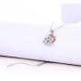 GuqiGuli Sterling Silver Dog Paw Print with Rose Gold Heart Charm Pendant Necklace, 18