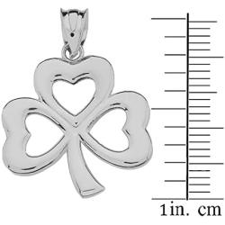 Dainty Sterling Silver Three-Leaf Heart Clover Irish Shamrock Pendant Necklace