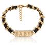 Salircon Black Leather Collar Chain Choker Necklace Gold Chunky Chain Goth Statement Power Girl Pendant for Women Girl