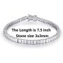 GMESME Women Princess Cut Cubic Zirconia Classic Tennis Bracelet 7.5 Inch