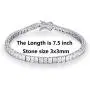 GMESME Women Princess Cut Cubic Zirconia Classic Tennis Bracelet 7.5 Inch GMESME Women Princess Cut Cubic Zirconia Classic Tennis Bracelet 7.5 Inch