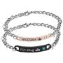 4 Piece Her King His Queen Necklace Bracelet Set Couple Neckalce Bracelets Trendy Crown Crystal Necklace Dainty Metal Bracelet for Women Girls Jewelry