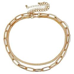 Minimalist Metal Snake Bone Thick Chunky Choker Chain Multi Layered Adjustable Length Necklace Bracelet Set Exaggeration Oval Cuban Collar Statement Clavicle Necklace for Women Men Jewelry